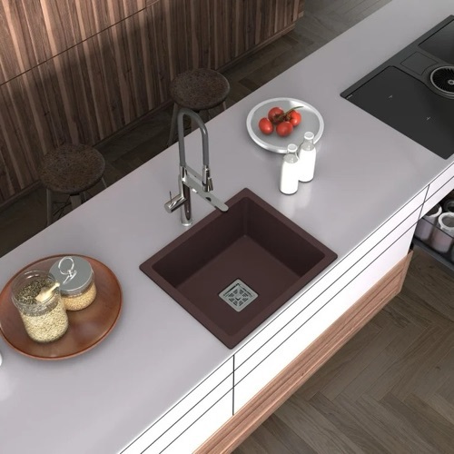 Brown Plain Qwartz Kitchen Sink