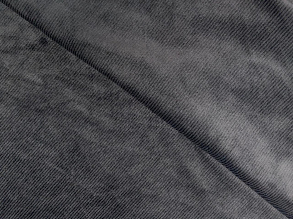 Dark Grey Premium Striped Corduroy Fabric - Application: Men S Jackets