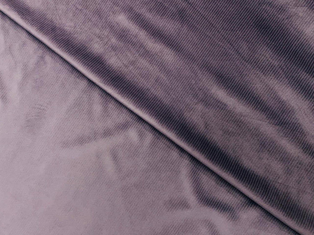 Grey Lilac Soft Stripes Corduroy Fabric - Application: Jackets