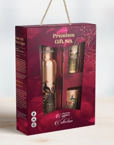 Printed Copper Water Bottle Gift Set