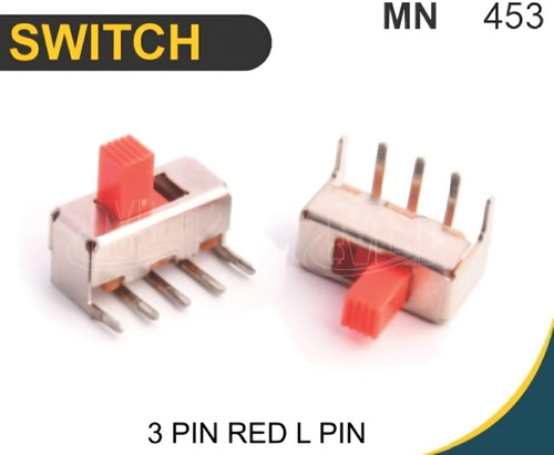 Slide Switch 3 Pin Red L Type - Features: Durable