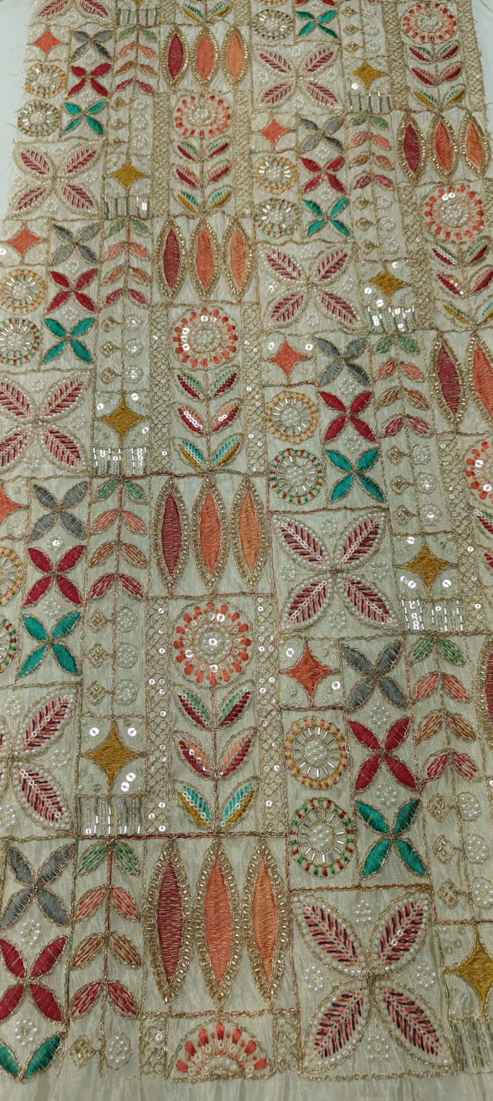 Tissue Jari Embroidery Fabrics
