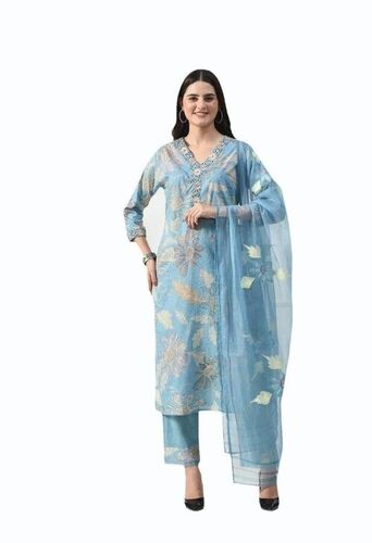 Straight Cotton Ladies Suits - Decoration Material: Cloths