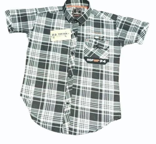 Half Sleeve Boys Checked Shirt