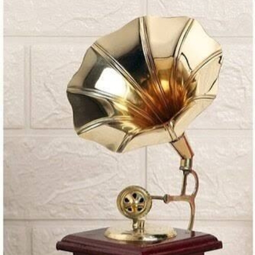 Brass Gramophone Record Player