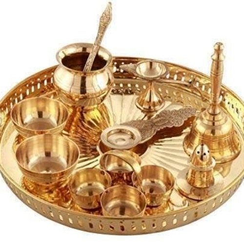 Brass Statues Pooja Thali