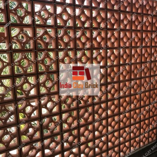 Red Terracotta Jali Brick - Shape: Square