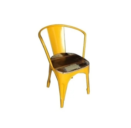 Iron Metal Cafe Chair With Armrest