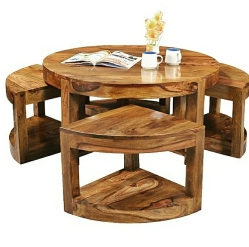 Round Wooden Restaurant Table & Chair