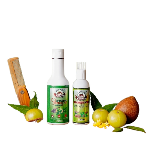 Dhatriphala Essence Hair Oil With Bhringashikha Anti Hairfall Shampoo