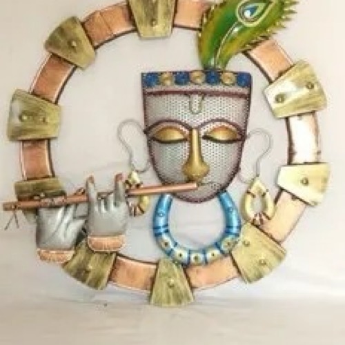 Metal Loard Krishna Wall Mounted & Hanging Art