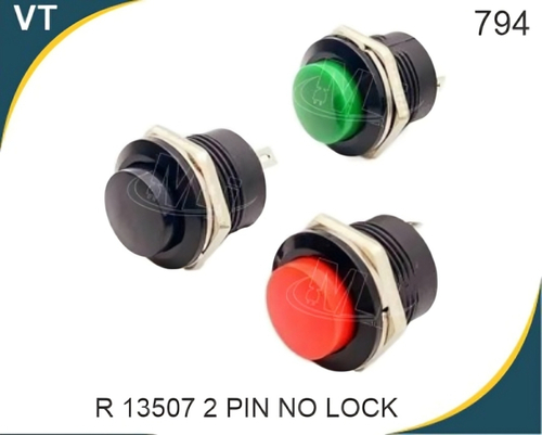 PushButton switch R13-507 16MM 2PIN NO-LOCK