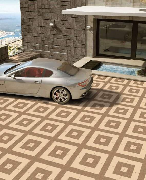 16X16 Inch Plain Series Heavy Duty Digital Parking Tiles - Color: Beige