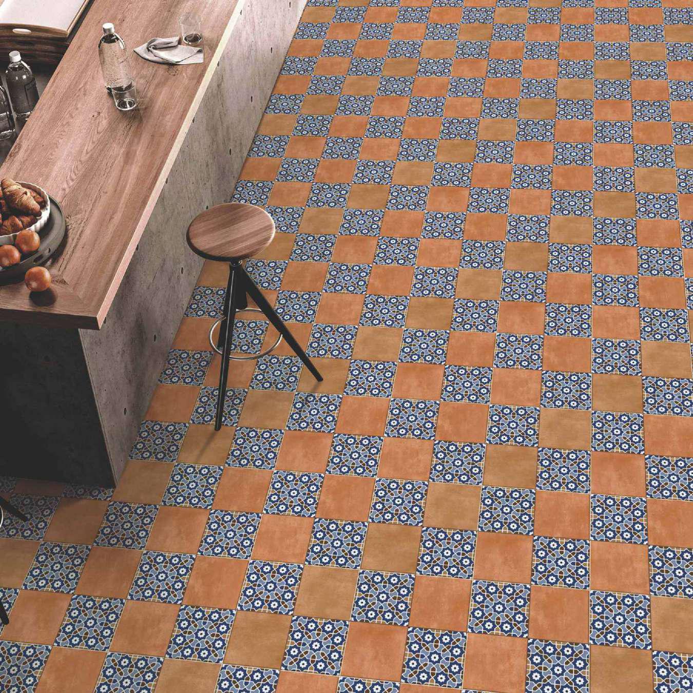 Ceramic Matt Moroccan Floor Tile - Color: Multi