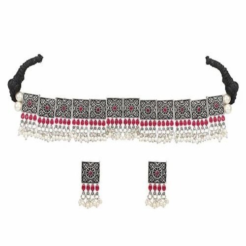 Multicolor Oxidised Necklace Set