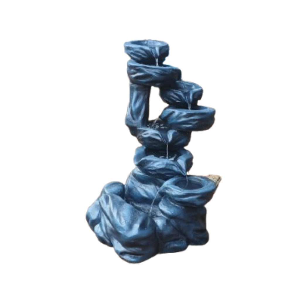 Spiral Stone Look Fiber Water Fountain - Color: Black