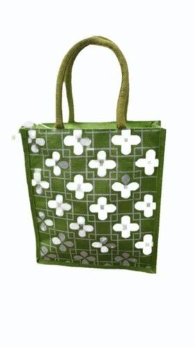 Green Printed Jute Bag