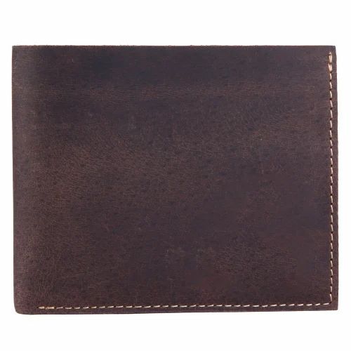 Men Brown Bi Fold Leather Wallet