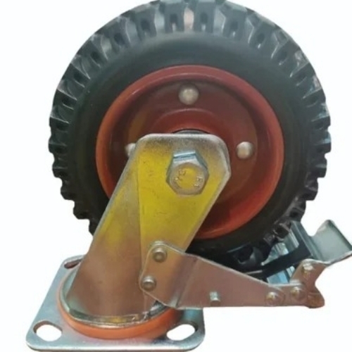 Mild Steel Black Rubber Wheel