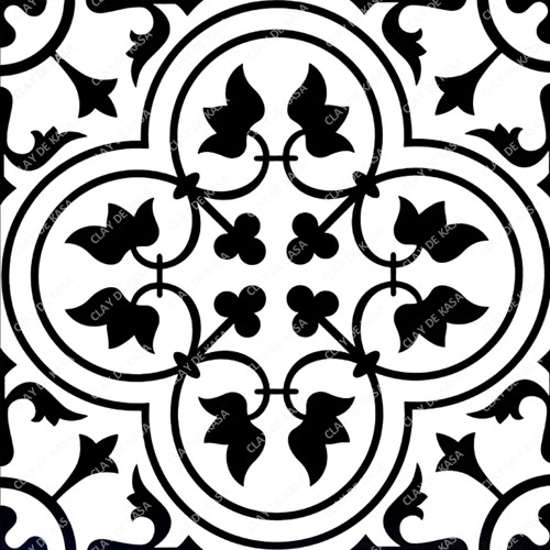 Black And White Matt Ceramic Moroccan Tile