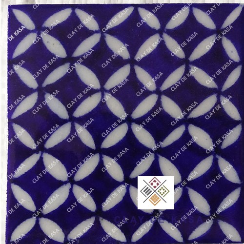 Blue Pottery Handmade Tile - Design Type: Traditional