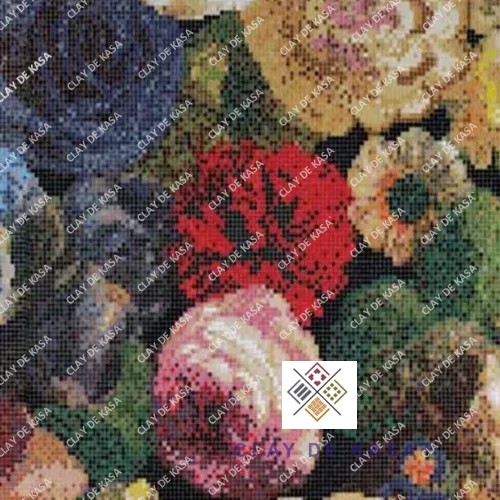 Flower Mosaic Tiles - Color: Multicolor