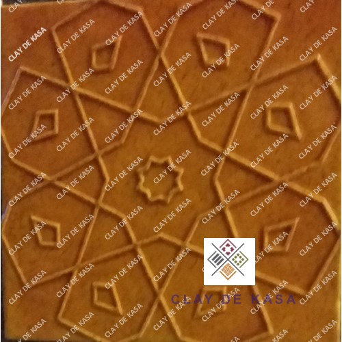 Hand Painted Embossed Tile