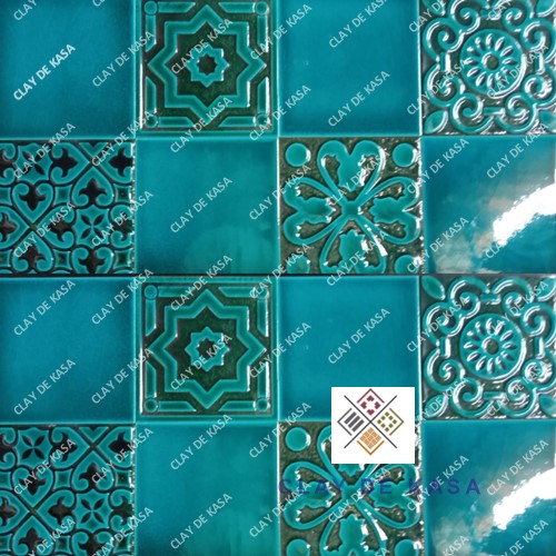 Handmade Blue Pottery Tile - Design Type: Islamic