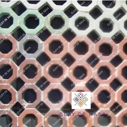 Handmade Ceramic Glazed Nut Jali - Color: Multicolor