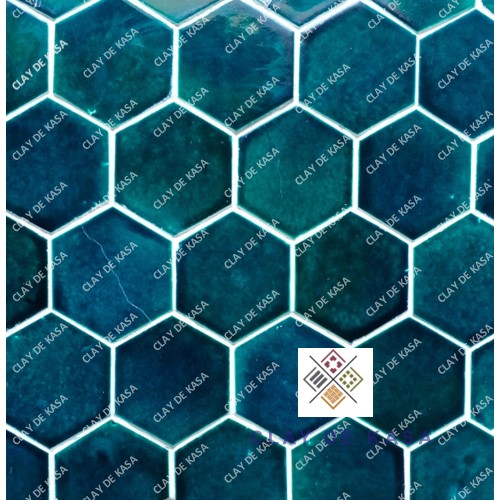 Handmade Glazed Tile - Color: Teal