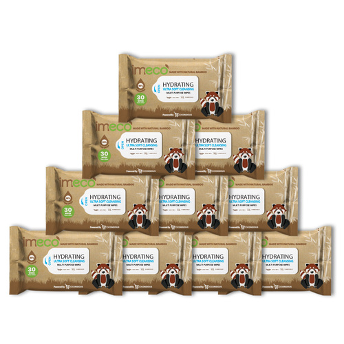 Imeco 30 Pulls 20X15 Cm Bamboo Aloe Vera Wet Wipes - Color: White