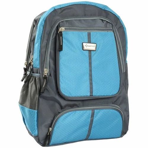 Sky Blue And Grey School Bag