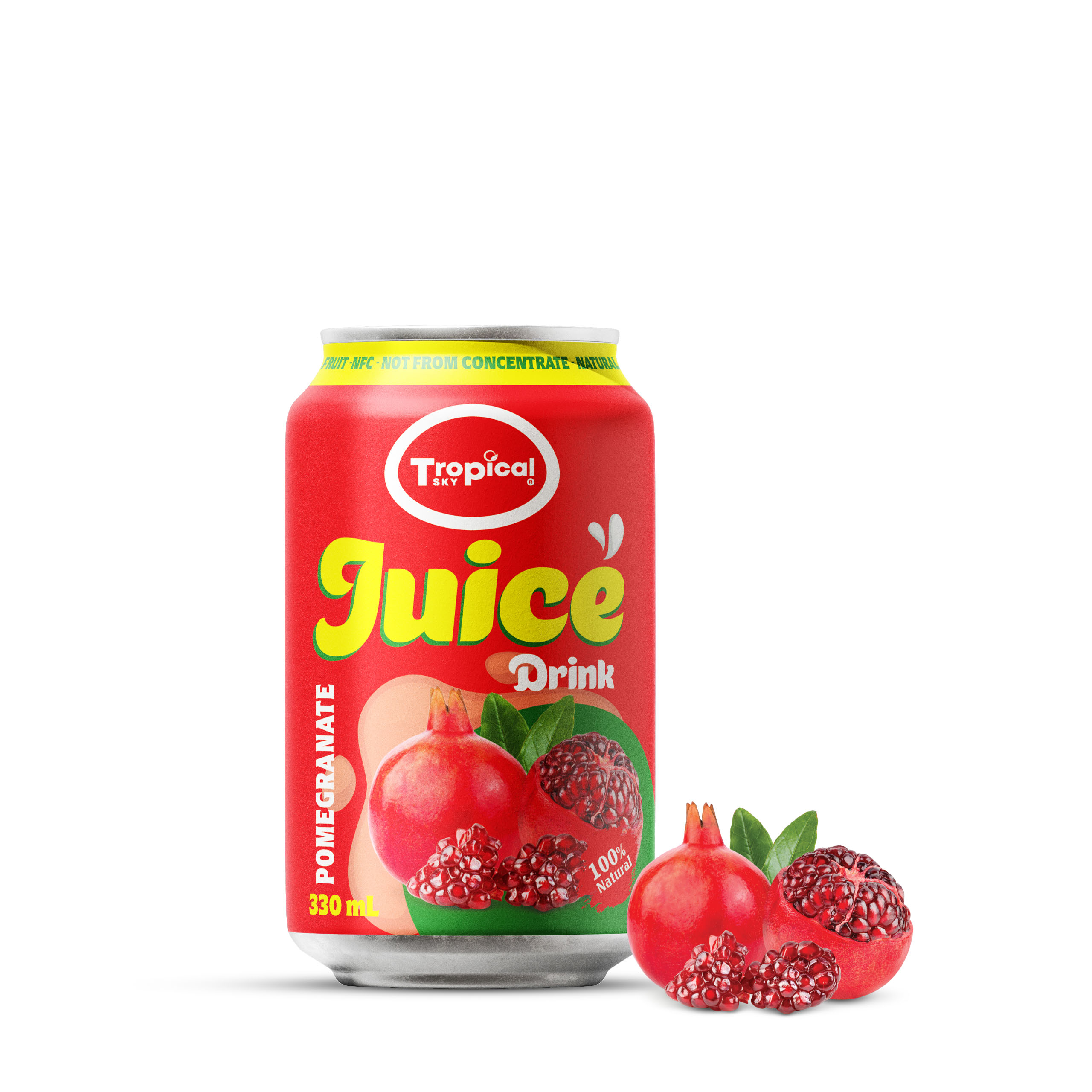 100% Fresh Pomegranate Juice Drink 330Ml Can - Alcohol Content (%): 0%