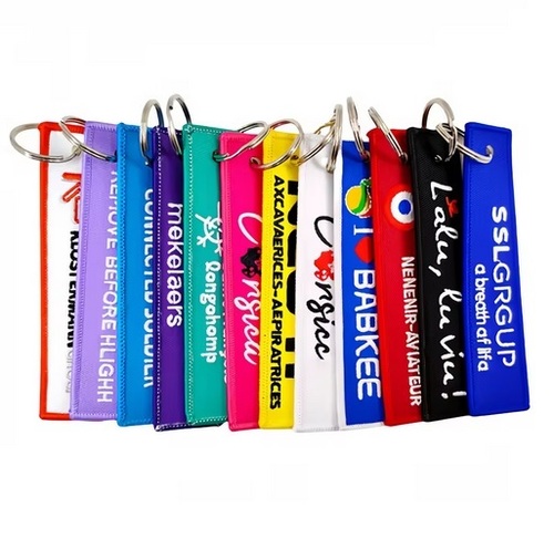 Embroidered Promotional Gifts Custom Text Letter Logo Embroidery Customization Patch Key Holder