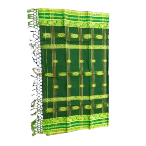 Fashionable Pure Cotton Tant Green Saree