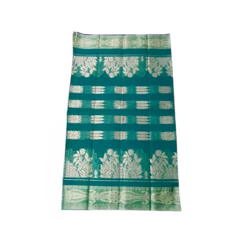 Green Color Bengali Tant Pure Cotton Saree
