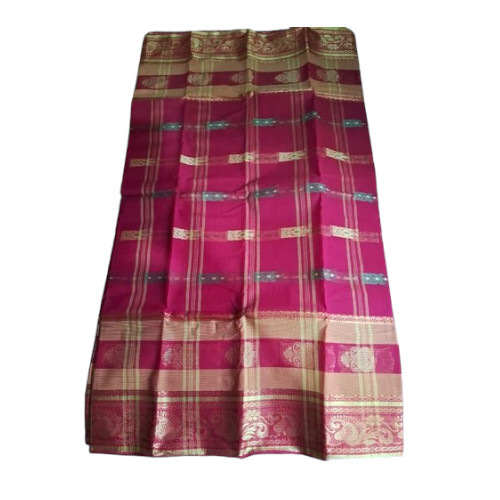 Pure Tant Cotton Pink Saree