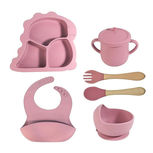 6 Pcs Dragon Shape Baby Feeding Set (Wooden Spoon)