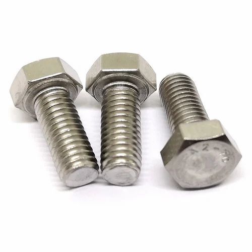 Full Threaded Mild Steel Hex Bolt - Color: Silver