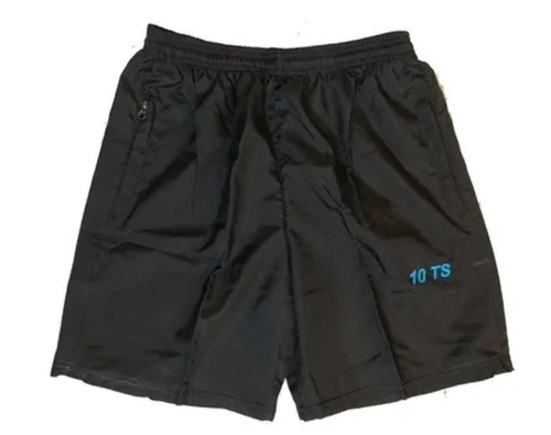Men Black Polyester Short
