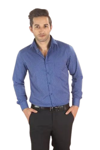 Men Blue Checked Shirts