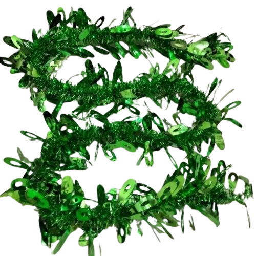 Plain Green Tinsel Garland