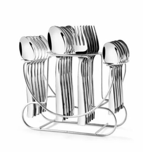 24 Pcs Blossom Spoon Ivory Plain Cutlery Set