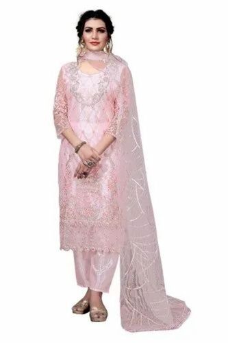 Ladies Baby Pink Designer Suit