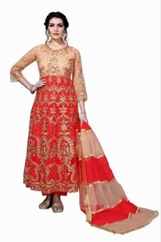 Ladies Party Wear Silk Suit