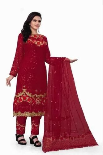 Ladies Red Party Wear Suit