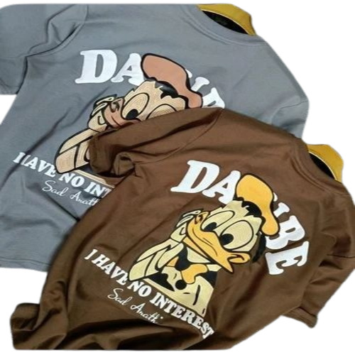 Printed Round Neck Men T Shirt