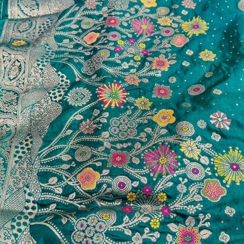 Banarasi Kora Silk Saree - Color: Multi Color