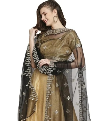 Black Net Designer Dupatta