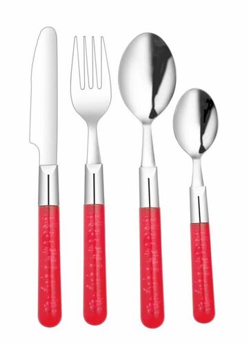 24 Pcs Maple Red Cutlery Set